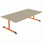 TABLE BANDANA 160X80 T1 DL STR POLY. ÉRABLE G. BEIGE/PAPAYE - MOBIDECOR