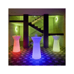 TABLE HAUTE LUMINEUSE 110 BATTERIE RECHARGEABLE LED RGB AVEC TÉLÉCOMMANDE Ø60X110CM - MOOVERE
