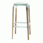 TABOURETS STEELWOOD PIED HÊTRE ASSISE BLANCHE - PAPERFLOW