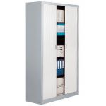 ARMOIRE MÉTAL CONFORT - A RIDEAUX - H. 198 X L. 120  CM - CORPS ALUMINIUM - RIDEAUX BLANC