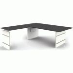 BUREAU RÉGLABLE FORM4 L200XP220XH68-76CM+EXT.L120CM ANTHR. - KERKMANN