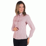 CHEMISE FEMME MANCHES LONGUES KYOTO BLANC RAYÉ BORDEAUX