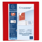 CLASSEUR PP PERSONNALISABLE KREACOVER - 4 ANNEAUX EN D 60MM - A4 MAXI - ROUGE - LOT DE 10