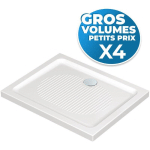 IDEAL STANDARD - LOT DE 4 RECEVEURS DE DOUCHE EN CÉRAMIQUE 120 X 80 CM, TRAITEMENT ANTIDÉRAPANT (T2680YK-GVP04)