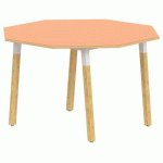 TABLE 4 PIEDS MÉTAL/BOIS OCTO Ø120 T3 STRAT ABS ORANGE/ALU