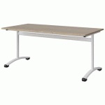 TABLE MALIBU 160X80 T5 DL STRA ABS CHÊNE 1146/BLC 9016