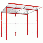 ABRI BUS MODULO 2.50 M AVEC BARDAGES LATÉRAUX - ROUGE 3020 - PROCITY