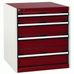 ARMOIRE D\'AT. À TIROIRS CUBIO SL-667-4.1 GRIS CLAIR/ROUGE - MANUTAN COLLECTIVITÉS