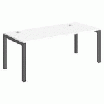 BUREAU DROIT TEAM LINE BLANC L 180 CM PIÉTEMENT ANTHRACITE