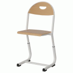 CHAISE MALIBU AST RÉG T3/T5 ASS/DOS HÊTRE - ACIER BLANC 9016 - MANUTAN EXPERT