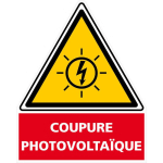 SIGNALETIQUE.BIZ FRANCE - ETIQUETTE COUPURE PHOTOVOLTAÏQUE (C1209). SIGNALISATION PHOTOVOLTAÏQUE - LE LOT DE 100 - LE LOT DE 100