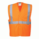 LOT DE 8 - PORTWEST C472 GILET À BANDES ET À BRETELLES HI-VIS ORANGE - TAILLE S/M