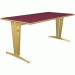 TABLE IRISS 160 X 80 CM DL - STRAT BORDEAUX/HÊTRE NATUREL