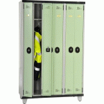 VESTIAIRE COMPACT 3 COLONNES SUR PIEDS L.1200 MM À CODE LILAS - MANUTAN COLLECTIVITÉS