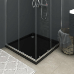 VIDAXL - RECEVEUR DE DOUCHE CARRÉ ABS NOIR 80X80 CM