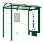 ABRI BUS VOÛTE 2.50 M CAISSON 1 BARDAGE LAT. VERT 6005 - PROCITY