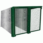 ABRI VÉLOS BERLIN COMPLÉMENTAIRE 2 PLACES PORTES PEINTES - VERT 6005 - MANUTAN COLLECTIVITÉS