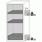 ARMOIRE SÉCURITÉ S-CLASSIC-90 S90.129.060.WDASR GRIS CLAIR - MANUTAN COLLECTIVITÉS
