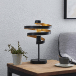 LINDBY COLTEN LAMPE À POSER, NOIRE, DORÉE