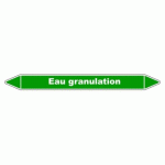 LOT DE 3 - MARQUEUR TUYAUTERIE - EAU GRANULATION - VINYLE LAMINÉ - NFX 08-105 150 X 12 MM