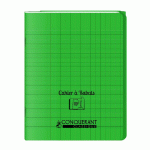 LOT DE 8 - CAHIER A RABAT CONQUERANT CLASSIQUE AGRAFE 170X220 96P 90G SEYES POLYPRO VERT