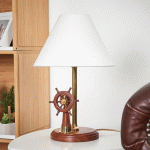 SEA-CLUB REMARQUABLE LAMPE À POSER STEERING EN BOIS