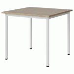 TABLE MALIBU 80X80CM T5 4P STRA ABS CHÊNE 1146/BLC 9016