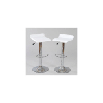 TABOURET DE BAR BLANC RÉGLABLE DE FUSION BLANC BAS - BLANC