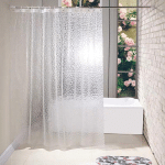 1 RIDEAU DE DOUCHE TRANSPARENT, RÉSISTANT À LA MOISISSURE, ANTIBACTÉRIEN, PEVA, 180 X 180 CM.