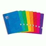 LOT DE 5 - CAHIER OXFORD COLOR LIFE 24X32CM GRANDS CARREAUX SEYÈS 180 PAGES RELIURE SPIRALE COUVERTURE CARTE COLORIS ASSORTIS