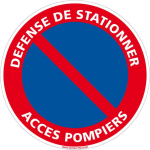 SIGNALETIQUE.BIZ FRANCE - PANNEAU DÉFENSE DE STATIONNER ACCÈS POMPIERS. AUTOCOLLANT STATIONNEMENT INTERDIT ACCÈS POMPIERS, PANNEAUX PVC OU ALU