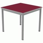 TABLE CARÉLIE MOB 80X80 T5 STRA POLYURÉ. CERISE GRIS/9006 - MOBIDECOR