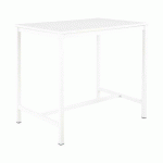 TABLE HAUTE SWAP L 120 X H 110 X P 80 CM BLANC PIEDS MÉTAL BLANC