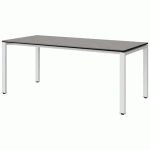 TABLE MALIBU 180X80 T5 SOUDÉ STRA BÉTON F186/NOIR BLC 9016
