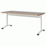 TABLE MALIBU 180X80 T6 DL STRA ALAISÉ CHÊNE 1146/BLC 9016 - MANUTAN EXPERT