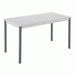 TABLE MULTI-USAGES PLATEAU GRIS CLAIR L 120 X P 60 CM - CLASSIQUE - PIÉTEMENT GRIS