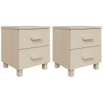 TABLES DE CHEVET HAMAR 2PCS MARRON MIEL 40X35X44,5CM BOIS