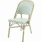 CHAISE DE BISTROT PARIS EN ROTIN - BAMBOU-BLANC/VERT PASTEL - VEBA