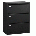 CRÉDENCE MONOBLOC PRO G. 3 TIROIRS L 80 CM NOIR RAL 9005