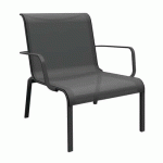 FAUTEUIL LOUNGE CAURO TPEP/ALU - GRIS/GRAPHITE - PROLOISIRS