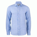 J.HARVEST & FROST IB33 LINEN CHEMISE SLIM FIT HOMMES BLEU CIEL - TAILLE XXL