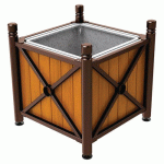 JARDINIÈRE AC/BOIS PROVINCE CITY 80X80 BAC CHÊNE/MARRON 8017 - PROCITY