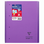 LOT DE 5 - CAHIER RELIURE INTÉGRALE ENVELOPPANTE KOVERBOOK A4+ 160 PAGES LIGNÉ + MARGE DÉTACHABLES PERFORÉ 4 TROUS COUVERTURE POLYPROPYLÈNE TRANSPARENT - VIOLET