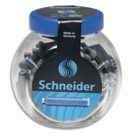 CARTOUCHES SCHNEIDER COURTES INTERNATIONALES ENCRE COLORIS BLEU POT DE 100 UNIT S - LOT DE 2