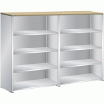 RAYONNAGE UNIVERSEL DOUBLE LISTA H 148,2 X L 204,7 X P 44,5 – MULTIPLEX GRIS CLAIR RAL 7035