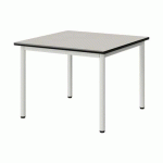 TABLE MALIBU 80X80 T3 4P STR ANTIB BLC SE W911/NOIR BLC 9016