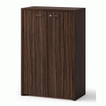 ARMOIRE BASSE XENNON PORTES BATTANTES H.131 X L.86 CM - NOIR ÉBÈNE