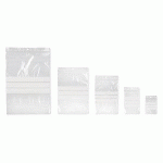ASSORTIMENT DE 1000 SACHETS PLASTIQUE ZIP TRANSPARENTS AVEC BANDES BLANCHES 50 MICRONS