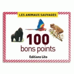 BON POINT ÉDITIONS LITO ANIMAUX SAUVAGES TEXTE PÉDAGOGIQUE AU VERSO 61X82MM BOÎTE 100 UNITÉS - LOT DE 2