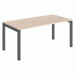 BUREAU DROIT CHÊNE CLAIR ARKO L 160 CM PIÈTEMENT MÉTAL ANTHRACITE